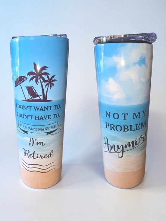 fatbaby Other - Fatbaby Beach Scene Retirement Tumbler (MIC17)